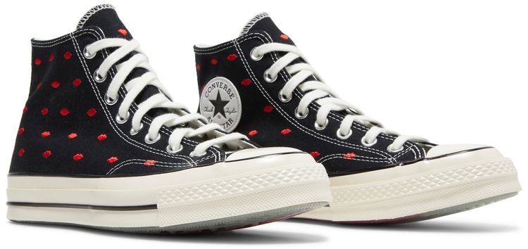 Converse Chuck 70 Embroidered Lips High Love Me   Black