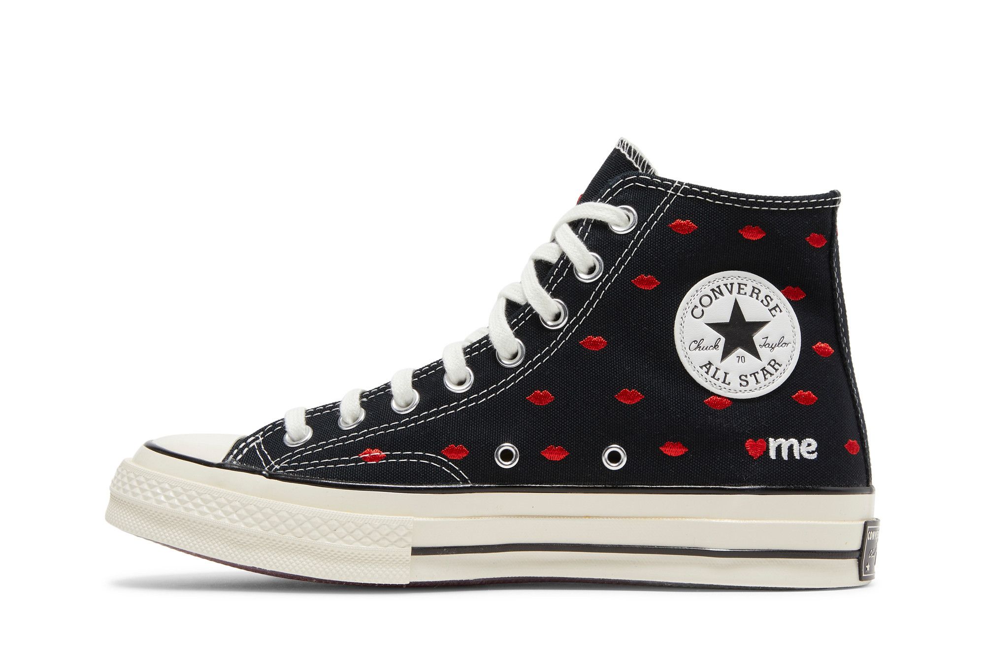 Buy Chuck 70 Embroidered Lips High Love Me Black A01600C GOAT