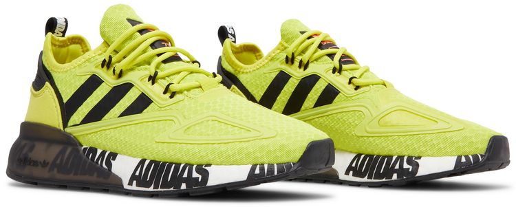 Adidas ZX 2K Boost J Bold Logo Graphic   Acid Yellow