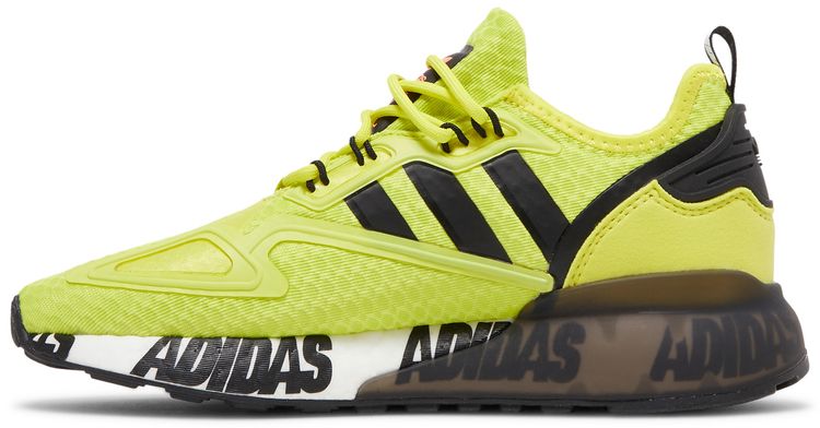 Adidas ZX 2K Boost J Bold Logo Graphic   Acid Yellow