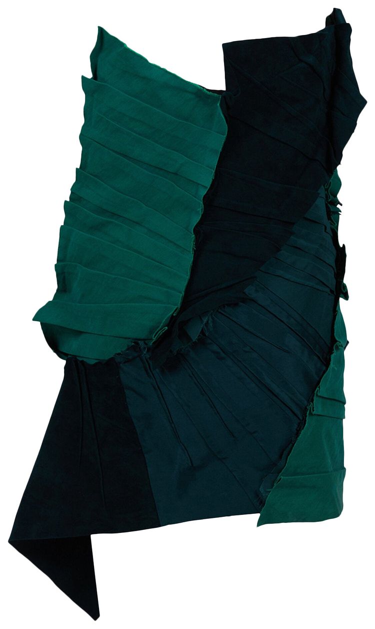 Saint Laurent Ruffled Sleeveless Mini Dress Green