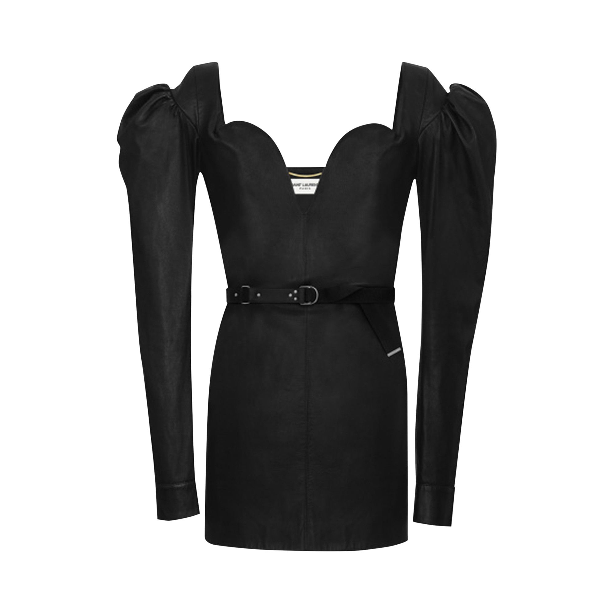 Buy Saint Laurent Leather Bustier Mini Dress Black 463112