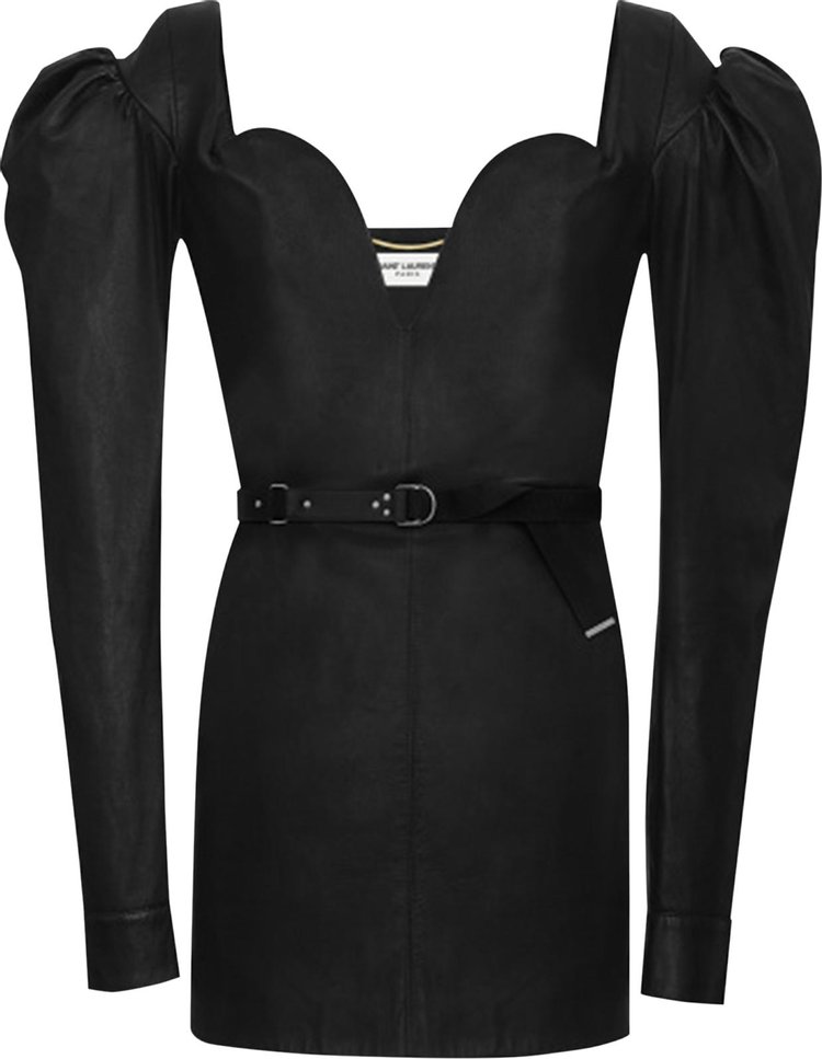 Saint Laurent Leather Bustier Mini Dress 'Black'