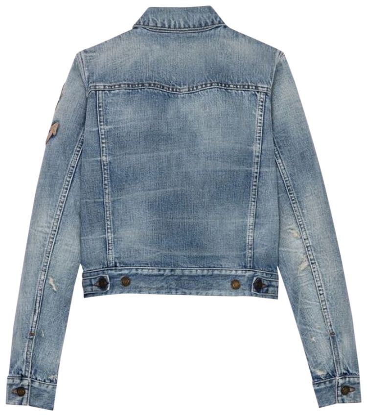 Saint Laurent Boyfriend Fit Denim Jacket Blue