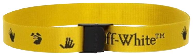 Off White New Logo Classic Industrial Belt Yellow