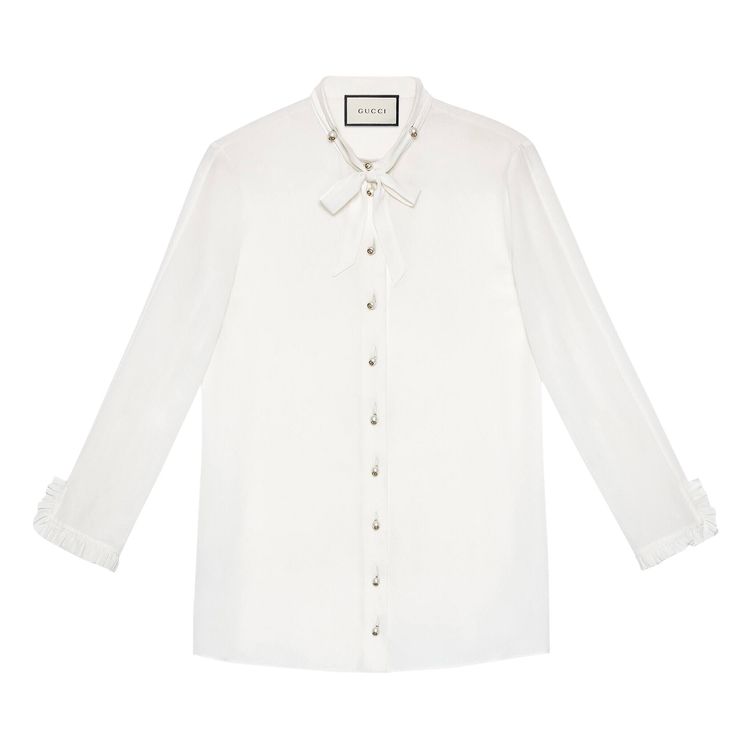 Gucci Silk Button Down Shirt White
