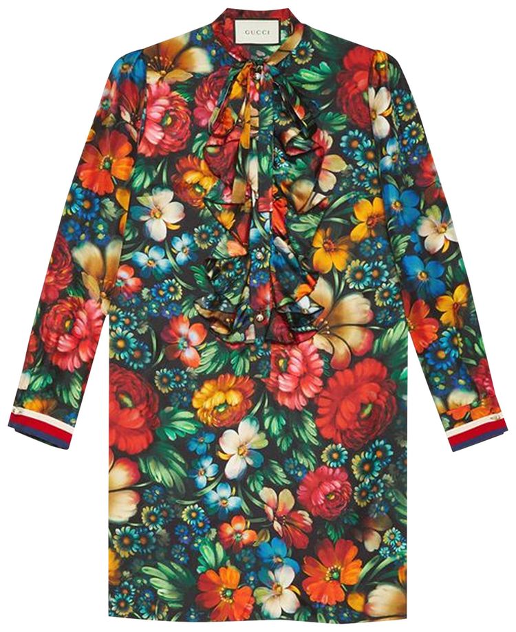 Buy Gucci Floral Print Silk Dress 'Multicolor' - 453014 ZIP06 1106 | GOAT