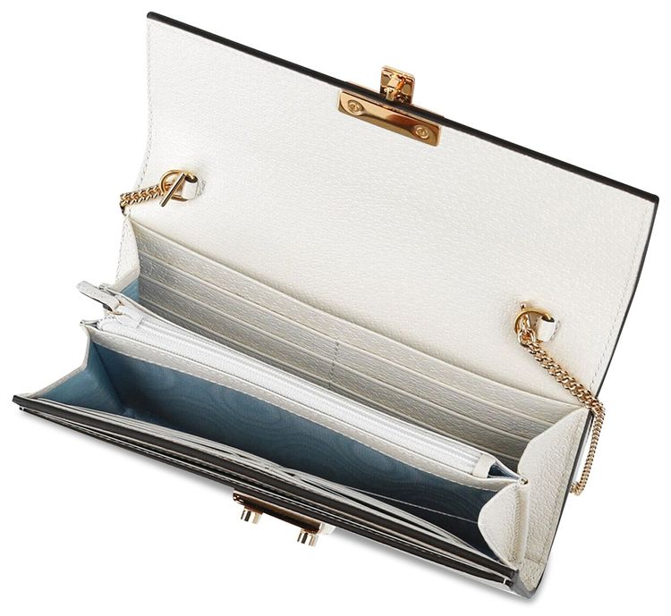 Gucci Padlock Bee Star Wallet On Chain White