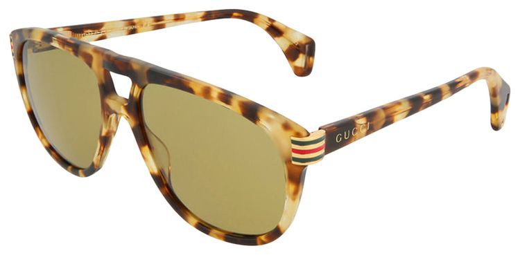 Gucci Aviator Style Acetate Sunglasses Havana