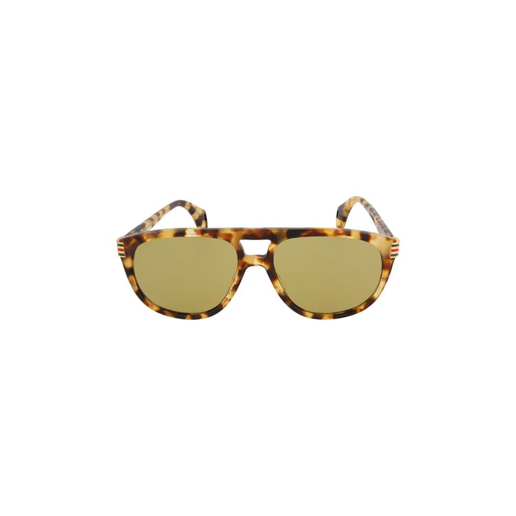 Gucci Aviator Style Acetate Sunglasses Havana