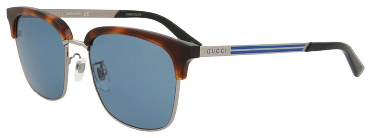 Gucci Rectangle Frame Acetate Sunglasses Blue