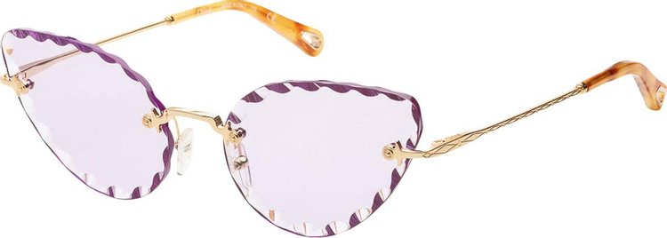Chloé Cat-Eye Frame Metal Sunglasses 'Gold/Purple'