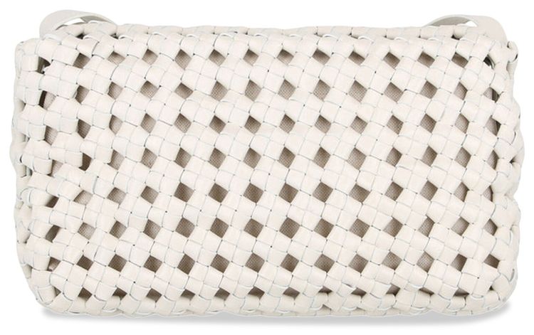 Bottega Veneta Window Crochet Leather Shoulder Bag White