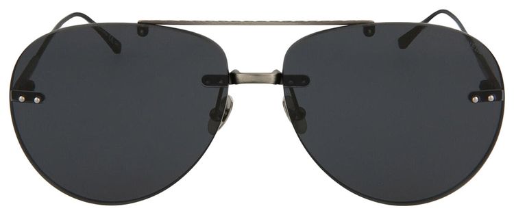 Bottega Veneta Aviator Style Metal Sunglasses Metallic Silver