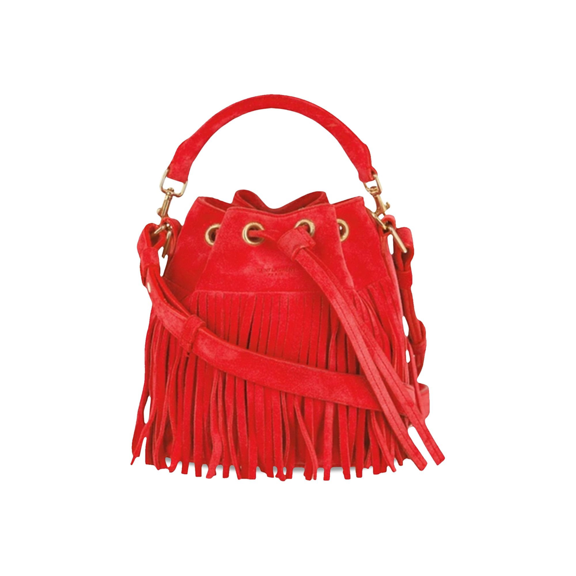 Ysl emmanuelle fringed bucket bag outlet