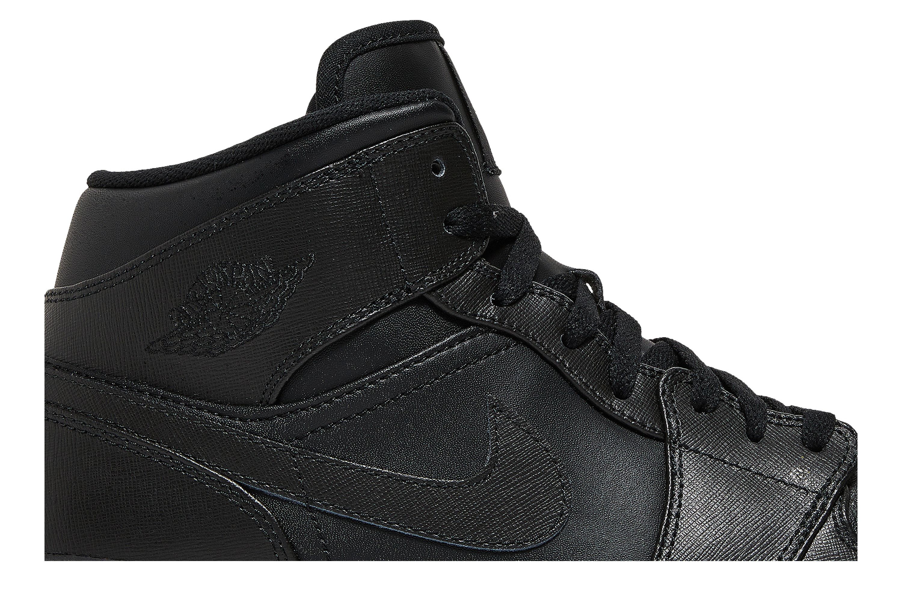 Jordan 1 triple black mid hot sale