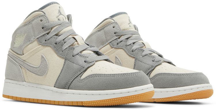 Air Jordan 1 Mid SE GS Coconut Milk Particle Grey