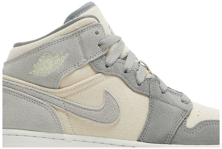 Air Jordan 1 Mid SE GS Coconut Milk Particle Grey