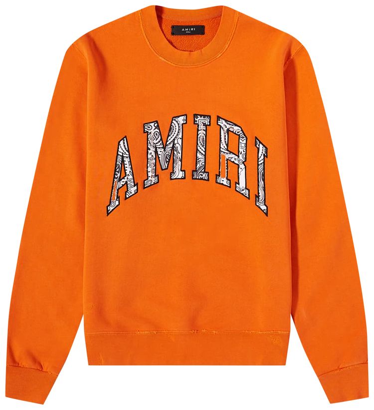Amiri Bandana Applique Crew OrangeWhite