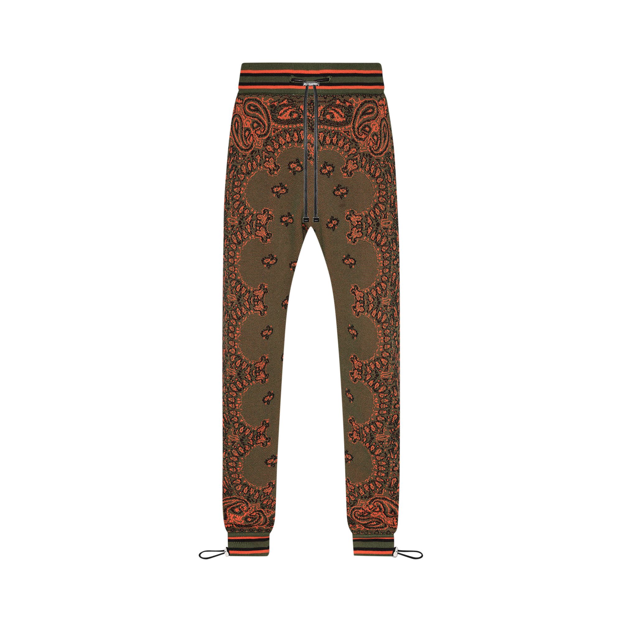 Buy Amiri Bandana Baskeyball Sweatpants Green Orange PS22MKP052 352 GREE GOAT UK