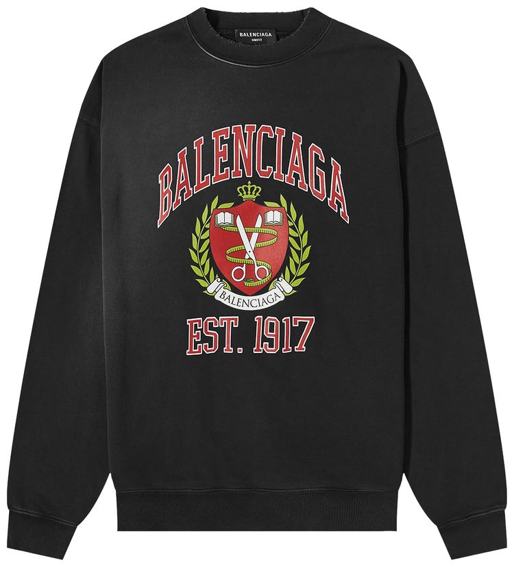 Balenciaga College Logo Crewneck BlackRed