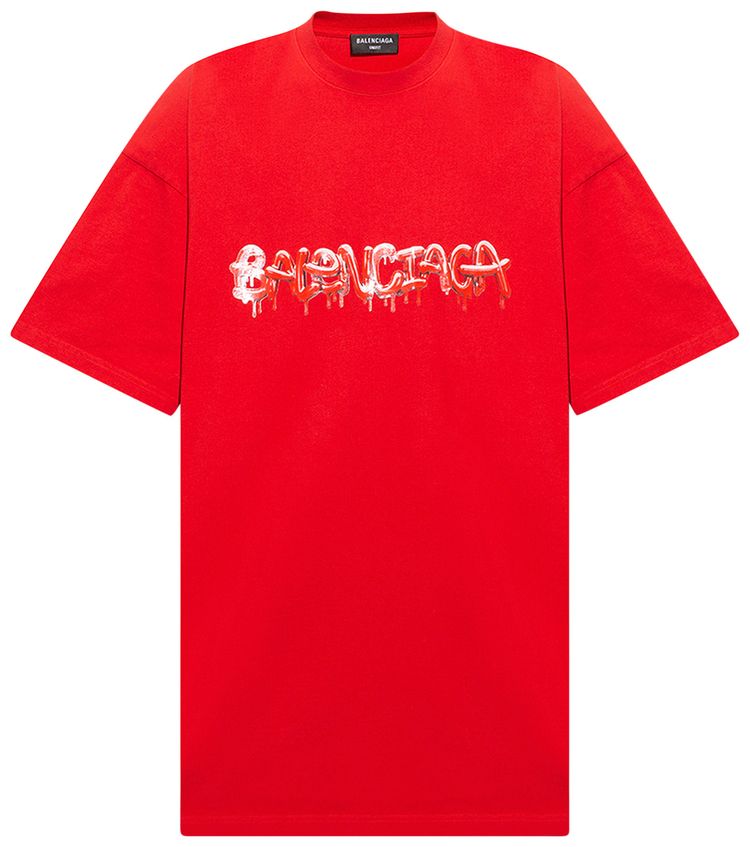 Balenciaga Oversized T Shirt Cardi Red