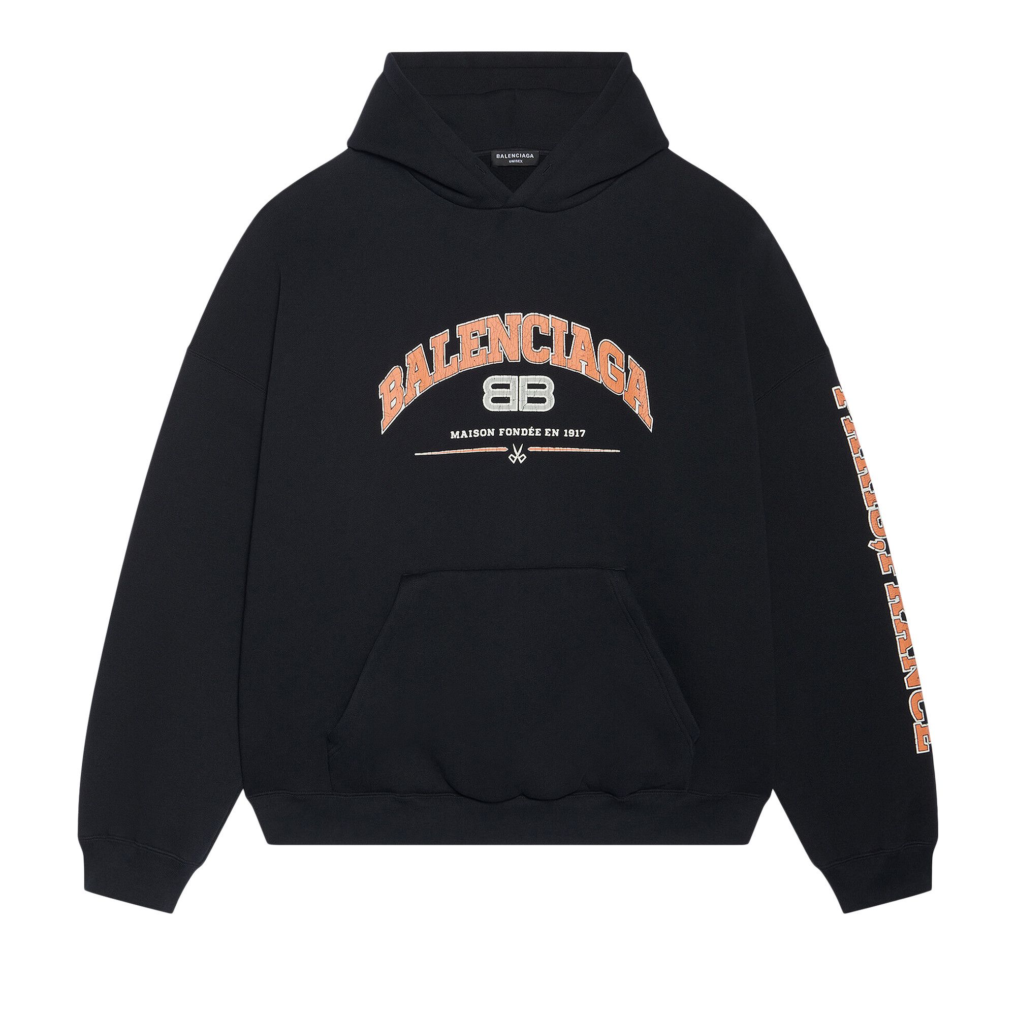 Buy Balenciaga Wide Fit Hoodie Black Orange White 674986 TLVJ2 1074 GOAT SA