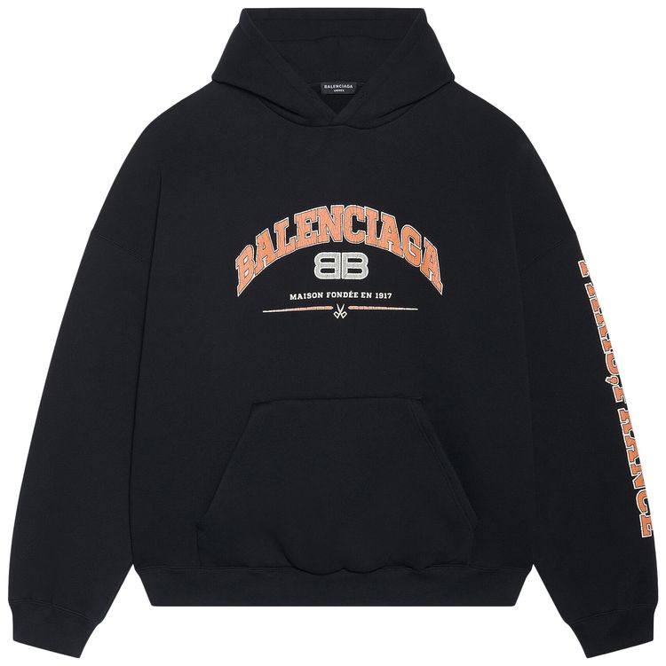 Balenciaga Wide Fit Hoodie BlackOrangeWhite