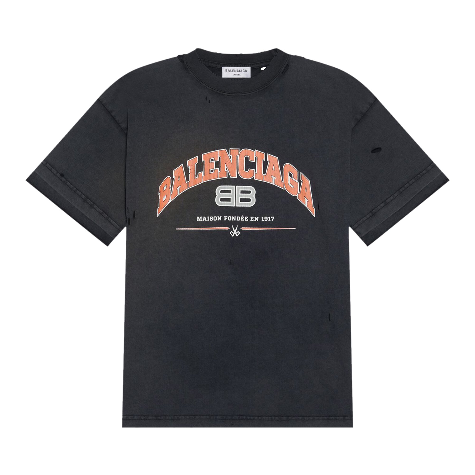 Buy Balenciaga Medium Fit T-Shirt 'Black/Orange/White' - 612966 