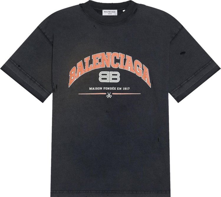 Balenciaga Medium Fit T-Shirt 'Black/Orange/White'
