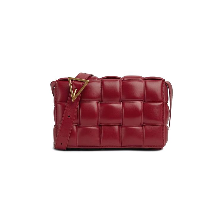 Bottega Veneta Padded Cassette Shoulder Bag Dark RedGold