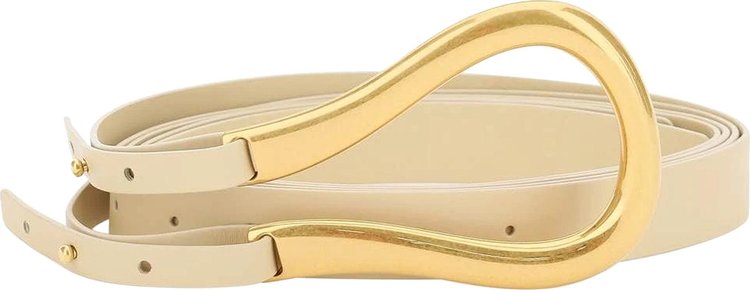 Bottega Veneta Leather Belt 'Porridge/Gold'