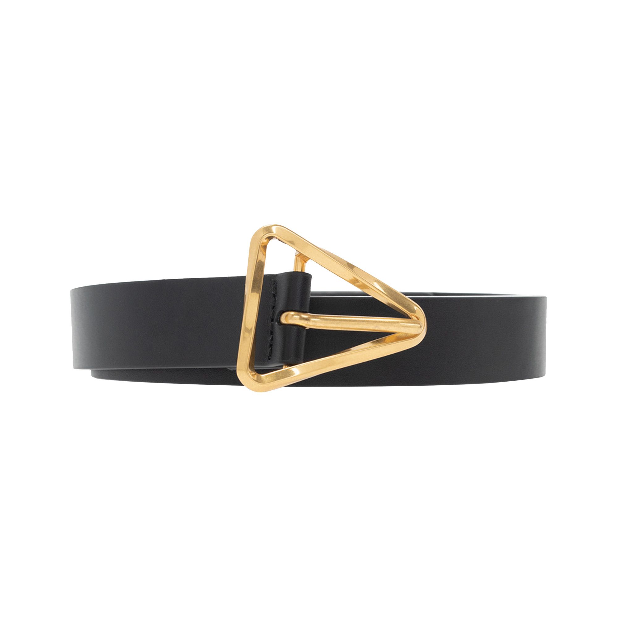 Buy Bottega Veneta Twisted Triangle Leather Belt 'Black/Gold' - 679476  VMAU3 8425 | GOAT