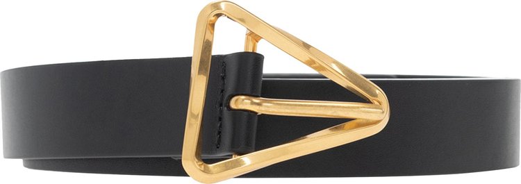 Bottega Veneta Twisted Triangle Leather Belt 'Black/Gold'