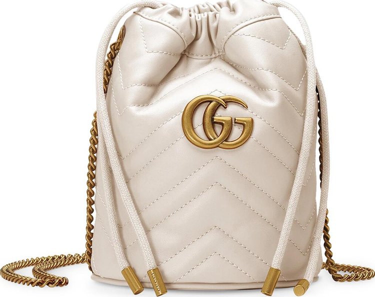 Gucci GG Marmont Mini Bucket Bag 'White'