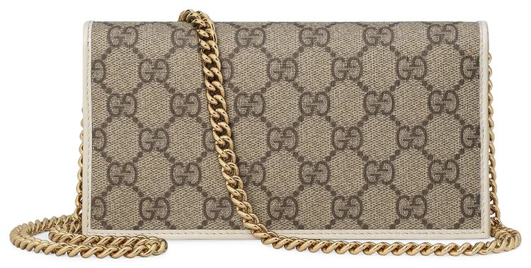 Gucci Horsebit 1955 Wallet With Chain BeigeEbonyWhite
