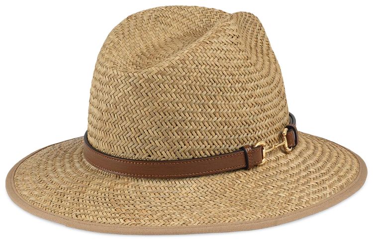 Gucci Straw Hat With Horsebit Beige