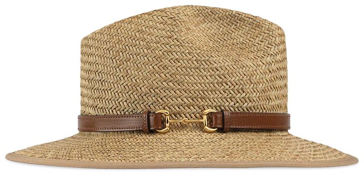 Gucci Straw Hat With Horsebit Beige