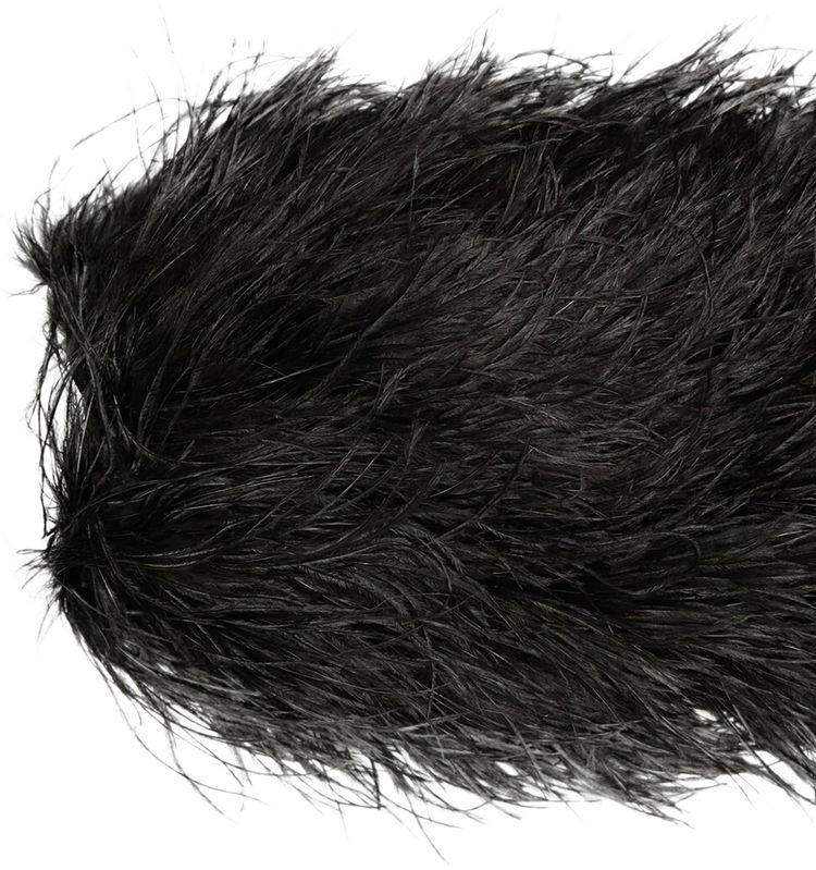 Gucci Slip On Feather Arm Warmers Black