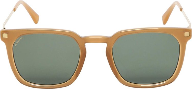 Mykita Borga Polarized Pro Square Sunglasses 'Brown Green/Dark Brown'