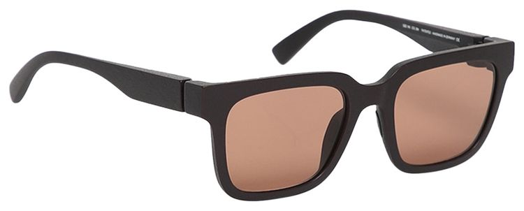 Mykita Dusk Square Sunglasses Pitch BrownSolid Cruxite Brown