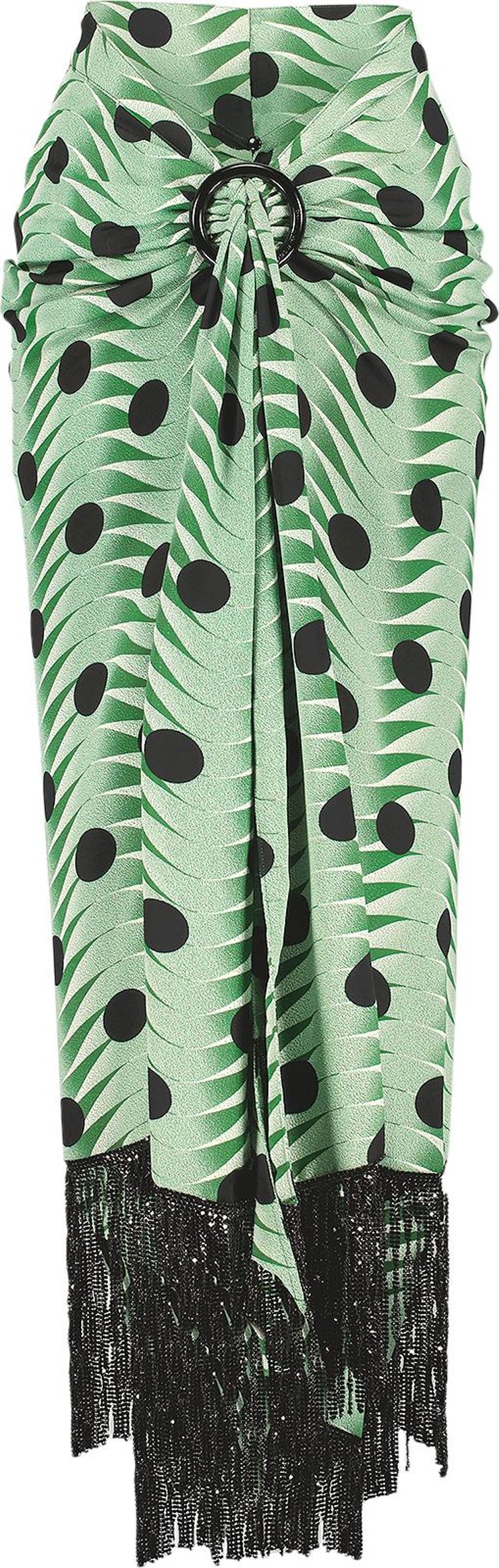 Paco Rabanne Long Polka Dot Skirt 'Green Wave'