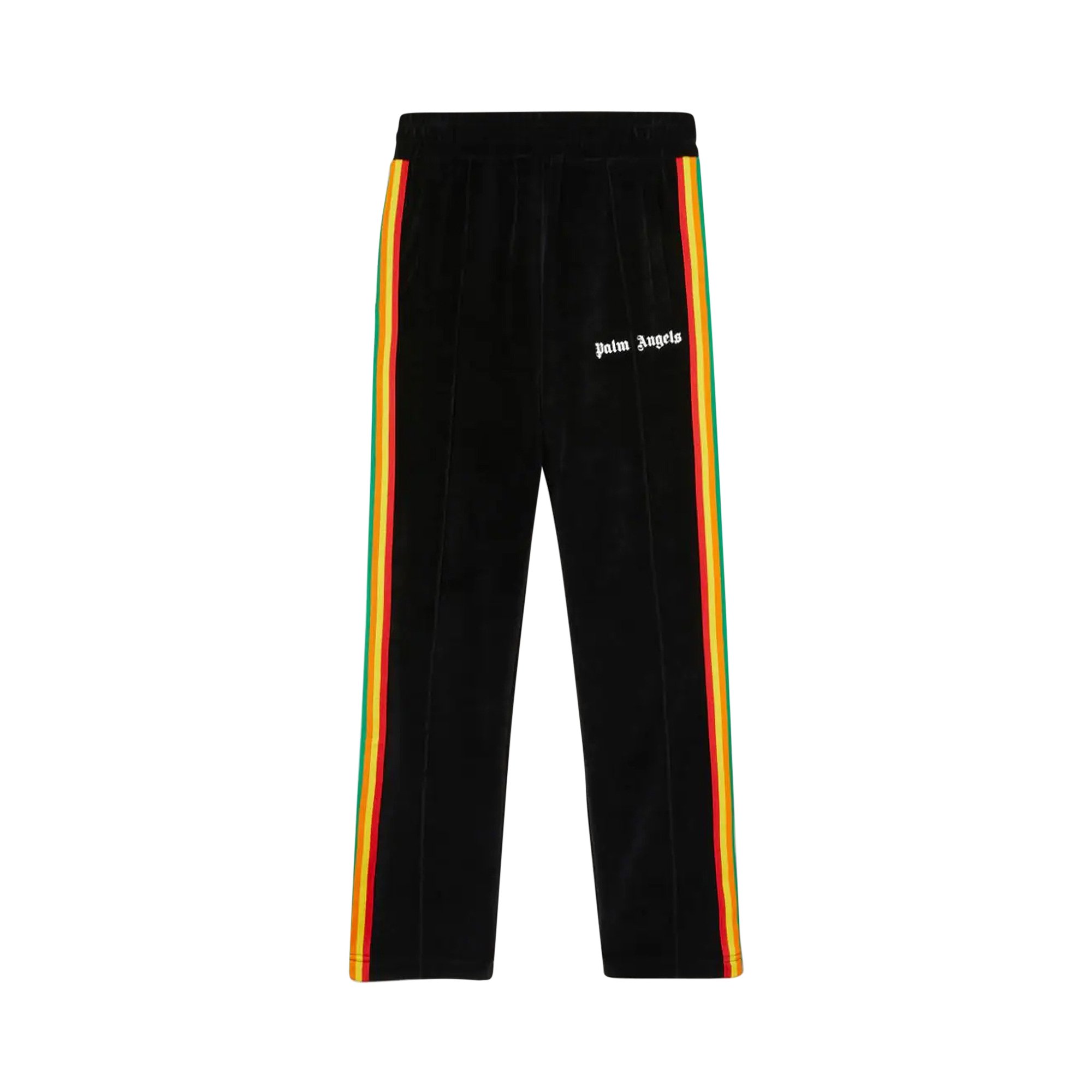 Palm Angels Rainbow Chenille Track Pants 'Black/White' | GOAT
