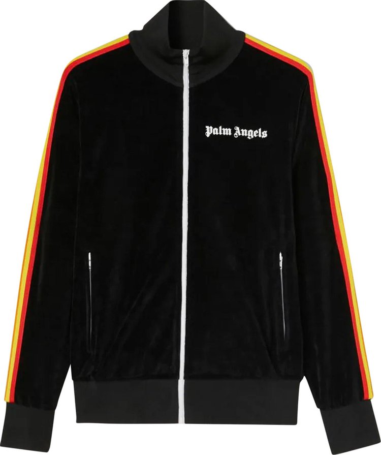 Palm Angels Rainbow Chenille Track Jacket 'Black/White'