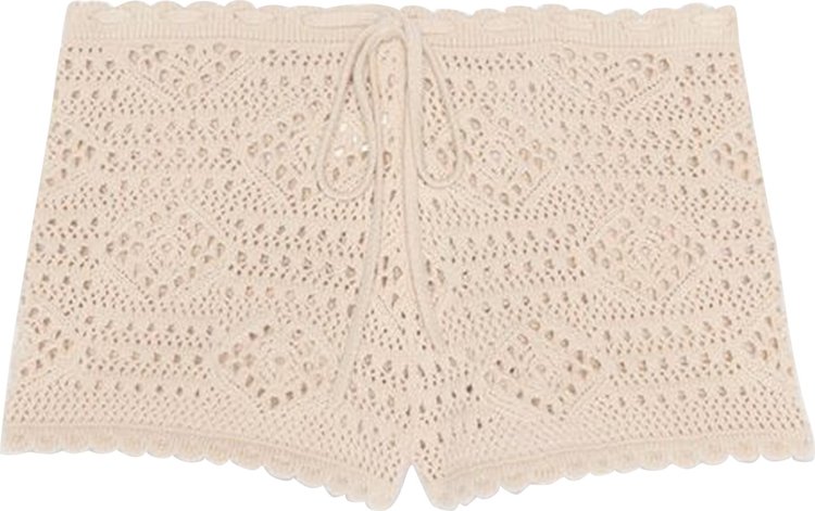 Saint Laurent Low Waisted Crochet Shorts 'Naturel'