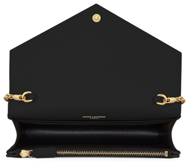Saint Laurent Envelope Chain Wallet Noir