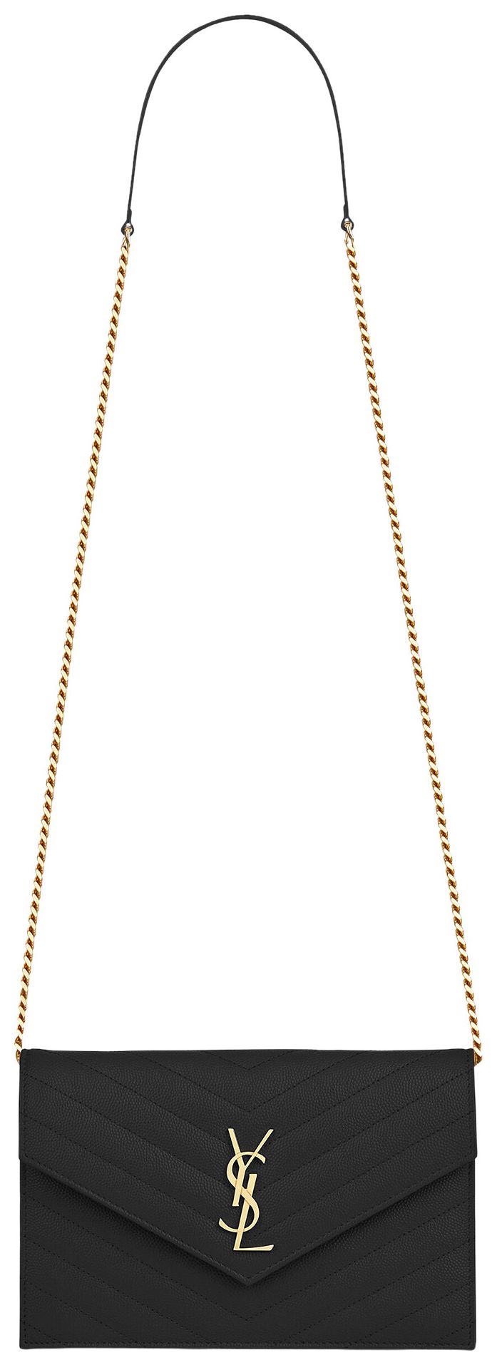 Saint Laurent Envelope Chain Wallet Noir