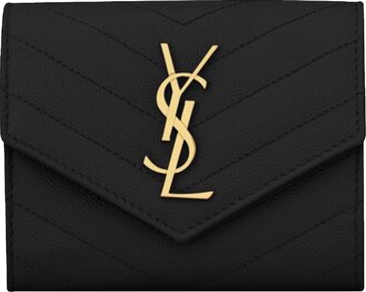 Saint Laurent Monogram Compact Tri Fold Wallet 'Noir'