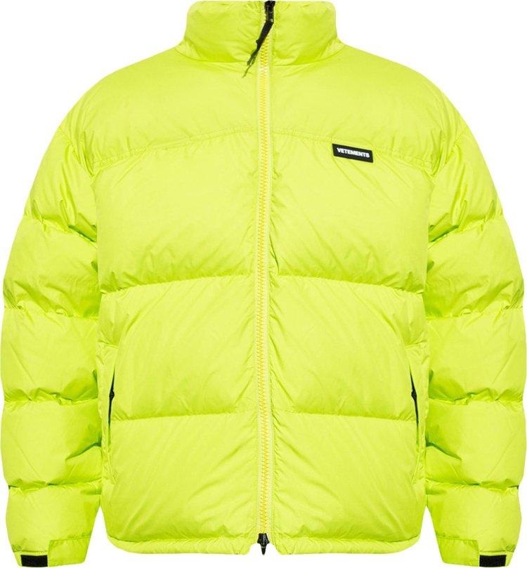 Vetements Logo Puffer Jacket 'Neon Green'