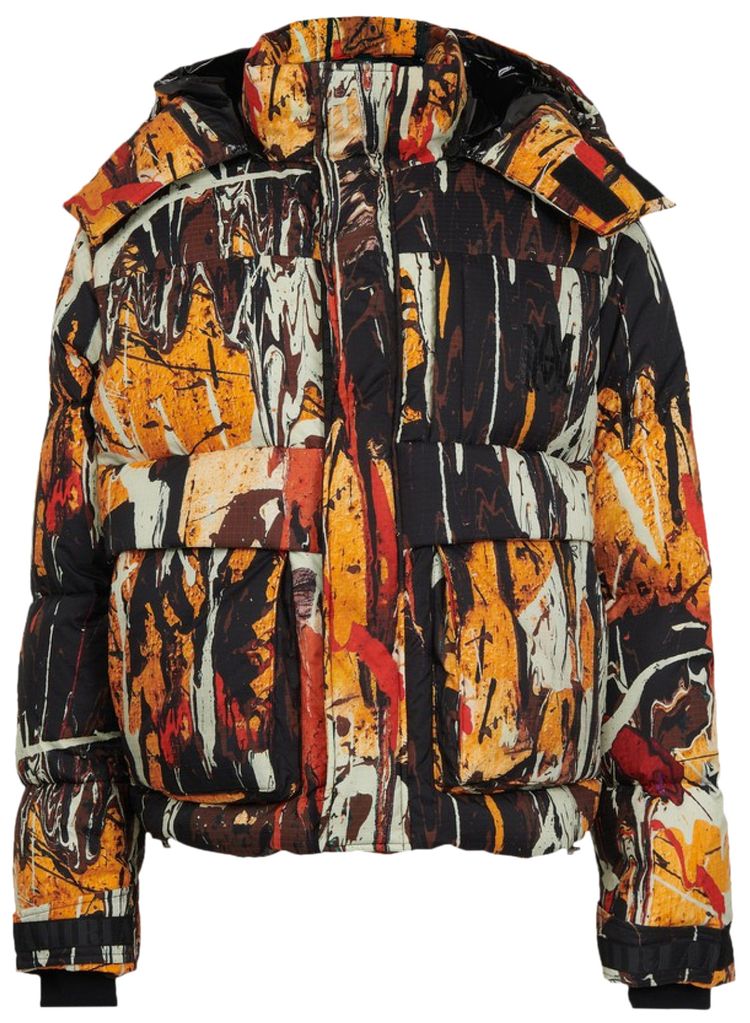 Amiri Splatter Down Puffer Orange